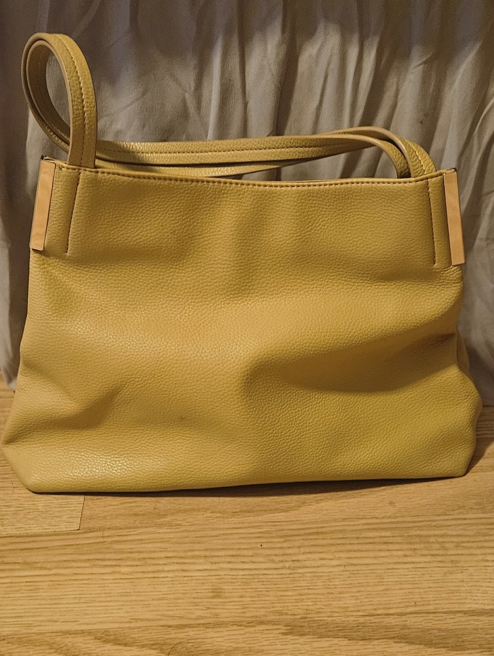 Urban Expressions Mustard Yellow Pebbled Leather Shoulder Bag